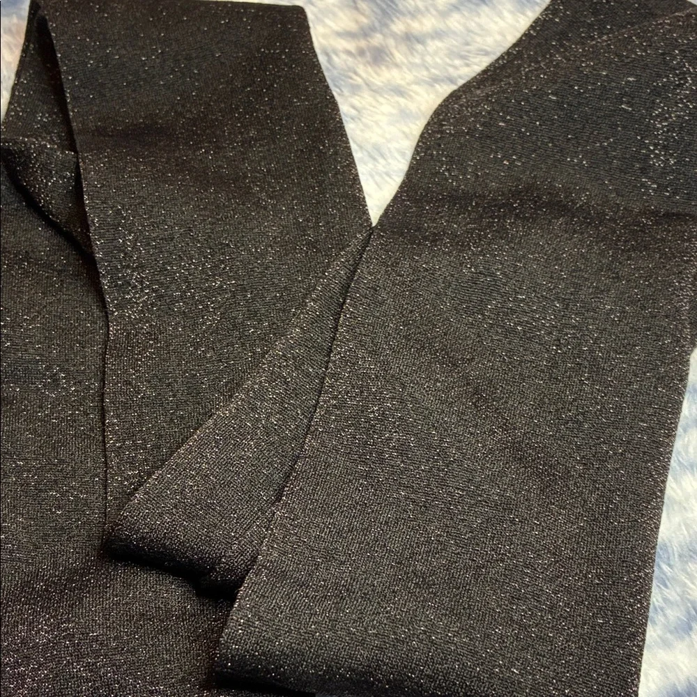 Gucci Black Glitter Shimmer Scarf Italy 56” Long Neckerchief Elegant - Picture 3 of 3